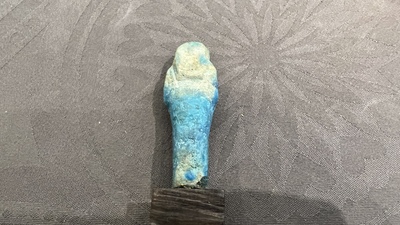 Six Egyptian green- and turquoise-glazed frit ushabtis, Late Period
