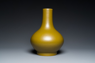 A Chinese teadust-glazed bottle vase, Guangxu mark and of the period