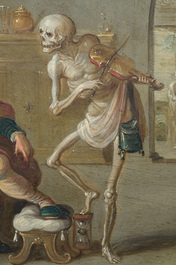 Frans II Francken (1581-1642) et atelier: 'La Mort et l'Avare', huile sur cuivre