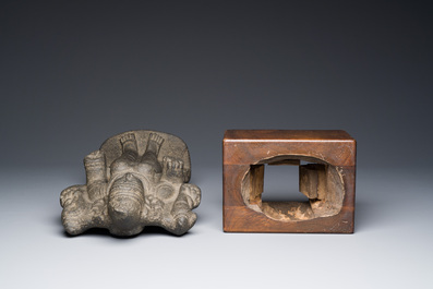 Figure de Lakshmi en pierre sculpt&eacute;e, Inde, 13/15&egrave;me