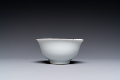 A Chinese monochrome white-glazed bowl, Jinlu Dajiao Tan Yong 金箓大醮壇用 mark, Jiajing