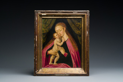 Flemish school: Virgin and Child, oil on panel, 16/17th C.