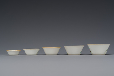 A set of ten Chinese famille rose nesting bowls, Daoguang mark and of the period