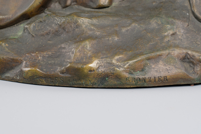 Jean Didier Debut (1824-1893) : 'La d&eacute;esse romaine Pomona', une repr&eacute;sentation all&eacute;gorique de la r&eacute;colte, bronze en partie dor&eacute; sur socle en marbre