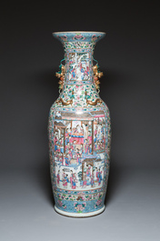 A pair of massive Chinese famille rose vases, 19th C.