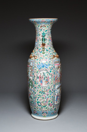 A pair of massive Chinese famille rose vases, 19th C.