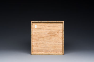 An exceptional set of five Chinese square wucai ko-sometsuke dishes for the Japanese market, Transitional period