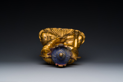 A fine Chinese gilt bronze sculpture of Shakyamuni Buddha, 15/16th C.