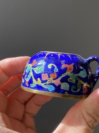 A Chinese Beijing enamel warming bowl with Shou-characters, Qianlong