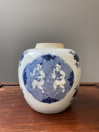 A Chinese blue and white 'Hehe Erxian' jar, Kangxi