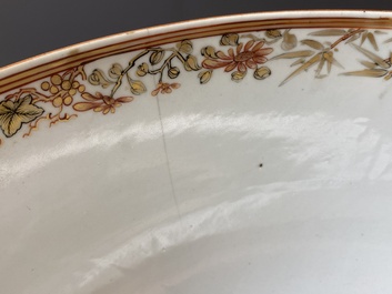 A large Chinese famille rose 'fox hunt' bowl, Qianlong