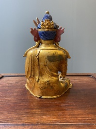 A fine Chinese gilt bronze sculpture of Shakyamuni Buddha, 15/16th C.
