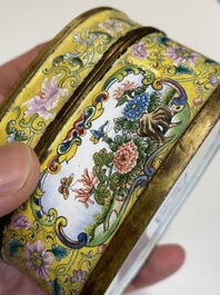 A fine Beijing enamel oval snuff box and cover with European ladies, Qianlong mark and probably of the period