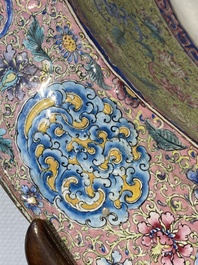 An exceptionally large Chinese Canton enamel basin, Yongzheng