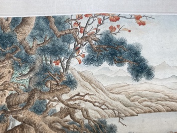 Chinese school, after Giuseppe Castiglione 郎世寧 (1688-1766): '100 horses', handscroll, ink and colour on paper, 18/19th C.