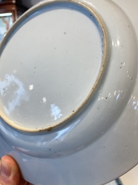Two Chinese doucai 'South Sea Bubble' plates, Kangxi