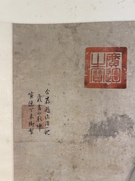 Ecole chinoise, anonyme, dans la collection de Shi Min 史敏 (1415-?): 'H&eacute;ron et acorus', aquarelle sur papier, dat&eacute;e 1427 mais probablement plus tardive