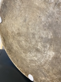 An exceptionally large Chinese blue and white basin with floral scrolls, Kangxi