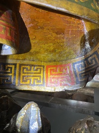 Importante sculpture d'un g&eacute;n&eacute;ral divin en bois laqu&eacute; et polychrom&eacute;, Japon, Edo, dat&eacute;e 1623