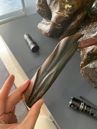 Importante sculpture d'un g&eacute;n&eacute;ral divin en bois laqu&eacute; et polychrom&eacute;, Japon, Edo, dat&eacute;e 1623