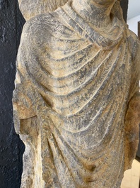 A grey schist figure of Buddha Shakyamuni, Gandhara, 3rd/4th C.