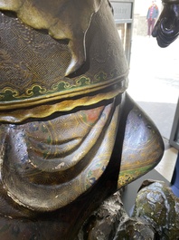 Importante sculpture d'un g&eacute;n&eacute;ral divin en bois laqu&eacute; et polychrom&eacute;, Japon, Edo, dat&eacute;e 1623