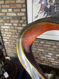 Importante sculpture d'un g&eacute;n&eacute;ral divin en bois laqu&eacute; et polychrom&eacute;, Japon, Edo, dat&eacute;e 1623