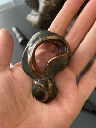 Importante sculpture d'un g&eacute;n&eacute;ral divin en bois laqu&eacute; et polychrom&eacute;, Japon, Edo, dat&eacute;e 1623