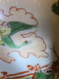 A Chinese wucai 'immortals' vase, Transitional period