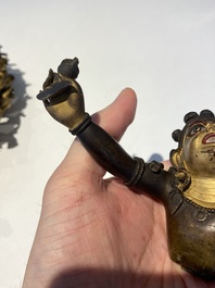 Statuette de Yamantaka en bronze dor&eacute;, Sino-Tibet, probablement 17/18&egrave;me