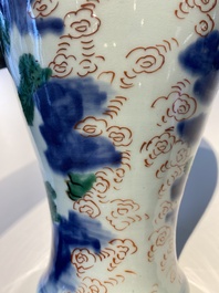 A Chinese wucai 'immortals' vase, Transitional period