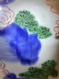 A Chinese wucai 'immortals' vase, Transitional period