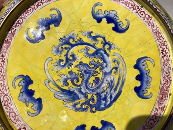 A pair of Chinese Canton enamel plates with exceptionally fine floral design, Yongzheng