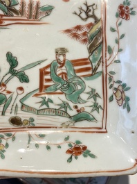An exceptional set of five Chinese square wucai ko-sometsuke dishes for the Japanese market, Transitional period