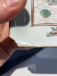 An exceptional set of five Chinese square wucai ko-sometsuke dishes for the Japanese market, Transitional period