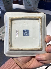 An exceptional set of five Chinese square wucai ko-sometsuke dishes for the Japanese market, Transitional period