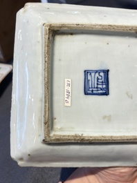 An exceptional set of five Chinese square wucai ko-sometsuke dishes for the Japanese market, Transitional period