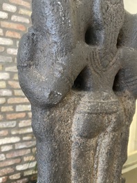 Figure de Lakshmi en pierre sculpt&eacute;e, Inde, 13/15&egrave;me