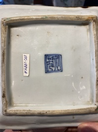 An exceptional set of five Chinese square wucai ko-sometsuke dishes for the Japanese market, Transitional period