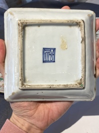 An exceptional set of five Chinese square wucai ko-sometsuke dishes for the Japanese market, Transitional period