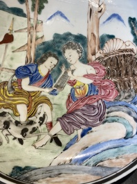 A Chinese famille rose export porcelain 'mythological subject' plate, Yongzheng/Qianlong