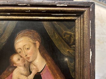 Flemish school: Virgin and Child, oil on panel, 16/17th C.