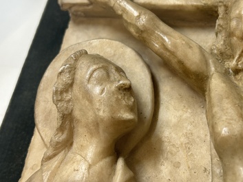 An English alabaster relief of 'The crucifixion', Nottingham, 15th C.