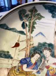 A Chinese famille rose export porcelain 'mythological subject' plate, Yongzheng/Qianlong