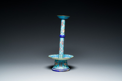 A large Chinese Canton enamel hat stand, Qianlong/Jiaqing
