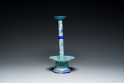 A large Chinese Canton enamel hat stand, Qianlong/Jiaqing