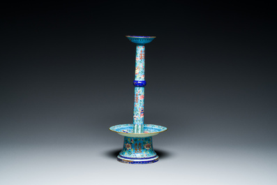 A large Chinese Canton enamel hat stand, Qianlong/Jiaqing
