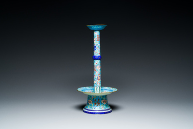 A large Chinese Canton enamel hat stand, Qianlong/Jiaqing