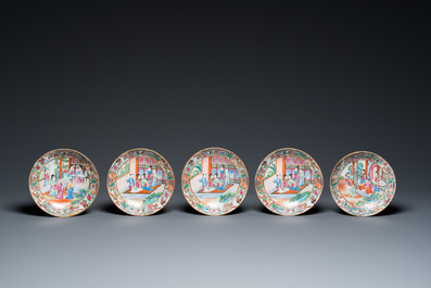 A Chinese Canton famille rose 24-piece tea service, 19th C.