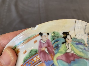 Service &agrave; th&eacute; de 24 pi&egrave;ces en porcelaine de Chine famille rose de Canton, 19&egrave;me